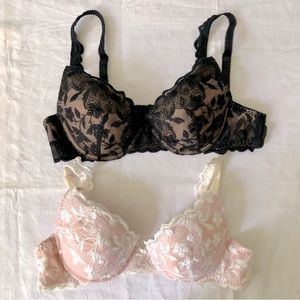 Two Victoria’s Secret push-up lace bras